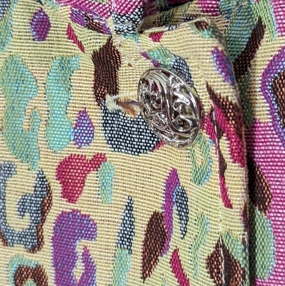 L - Tudor Court | Colourful Cheetah Print Jacket with Silver Cage Buttons - Picture 5 of 9